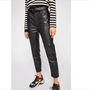 NWOT Free People Belted Vegan Leather Pants